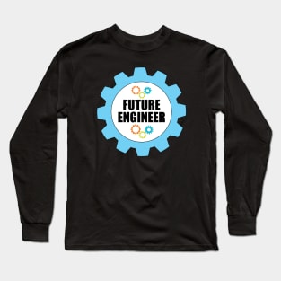 Engineering Funny Design Future Engineer Typography in Gears for Students Long Sleeve T-Shirt